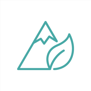 Icon of a mountain and a leaf